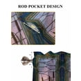 thumbnail image 6 of Stained Glass 2 Panel Kitchen Curtains for Windows, Vintage Abstract Botanical Plant Bathroom Privacy Curtain, Home Décor Window Treatment for Bedroom/Living Room 55"x45", 6 of 6