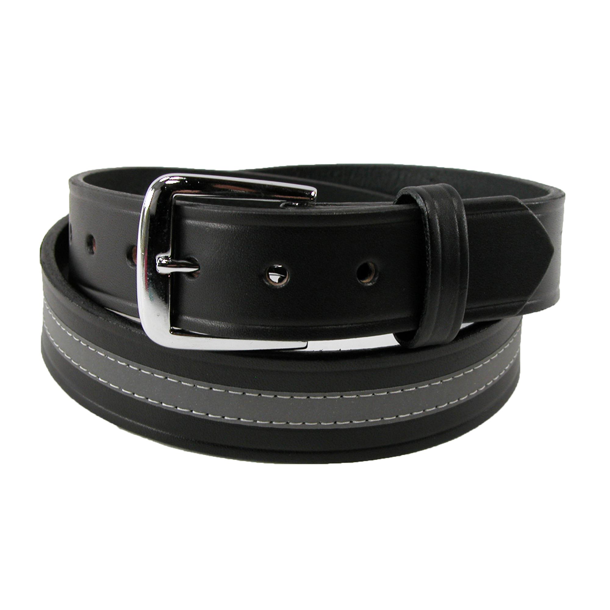 Boston Leather Men's Leather Work Belt with Reflective Safety Stripe ...