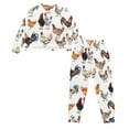 thumbnail image 5 of Yuyamidu Chicken Pajamas for Women Size 2XL 2 PCS Breathable Round Neck Sleepwear Pants & Pullover Tops for Vacation Walking Comfy Long Sleeve Nightwear Set with Pockets, 5 of 7
