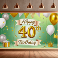 thumbnail image 5 of Golden 40th Birthday Backdrop Banner Party Decoration with Balloons Props for Birthday Celebrations Party Supplies Photography Background Decorations, 5 of 6