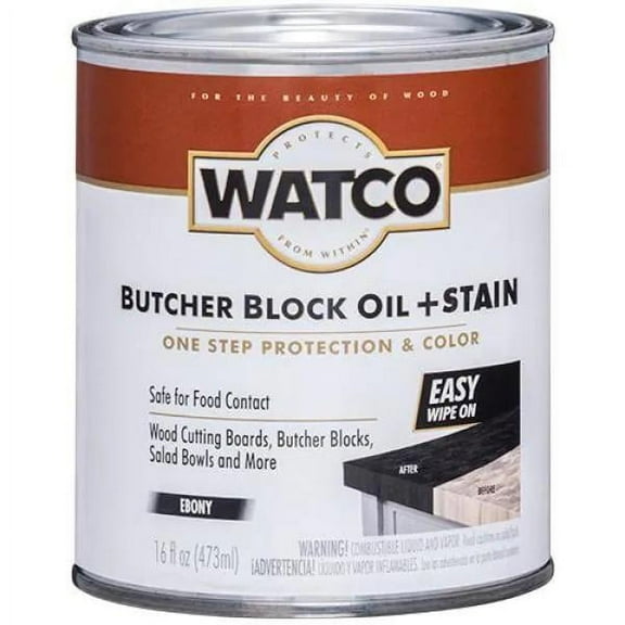 WATCO 359023 Oil and Stain, Ebony, Liquid, 16 oz Can