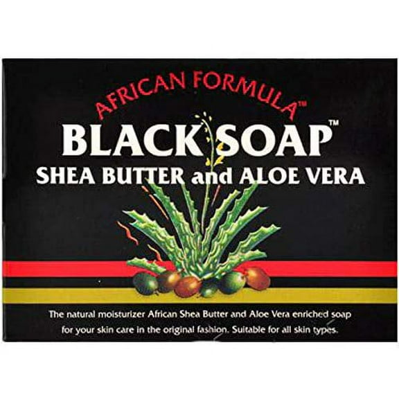 Madina African Black Soap Shea Butter and Aloe Vera, 3.5 oz (Pack of 12)