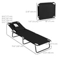 thumbnail image 3 of Outsunny 2 Pcs Chaise Longue d'Extérieur Réglable, Chaise Longue Pliante de Jardin, 3 of 10