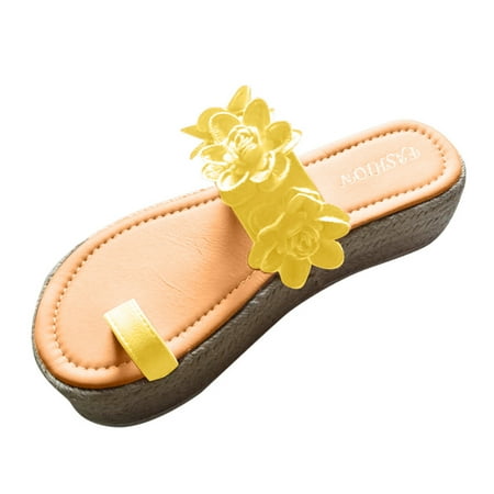 

Inkach Fashion Women Ankle Strap Summer Slide Sandals Flats Flip-Flops Shose