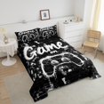 thumbnail image 3 of Erosebridal Black Gamepads Bedding Twin Comforter Set,Geometric Plaid Down Comforter,Video Game Bedding Sets Twin with Comforter,Microfiber Gamer Room Decorative,Reversible,3pcs, 3 of 8