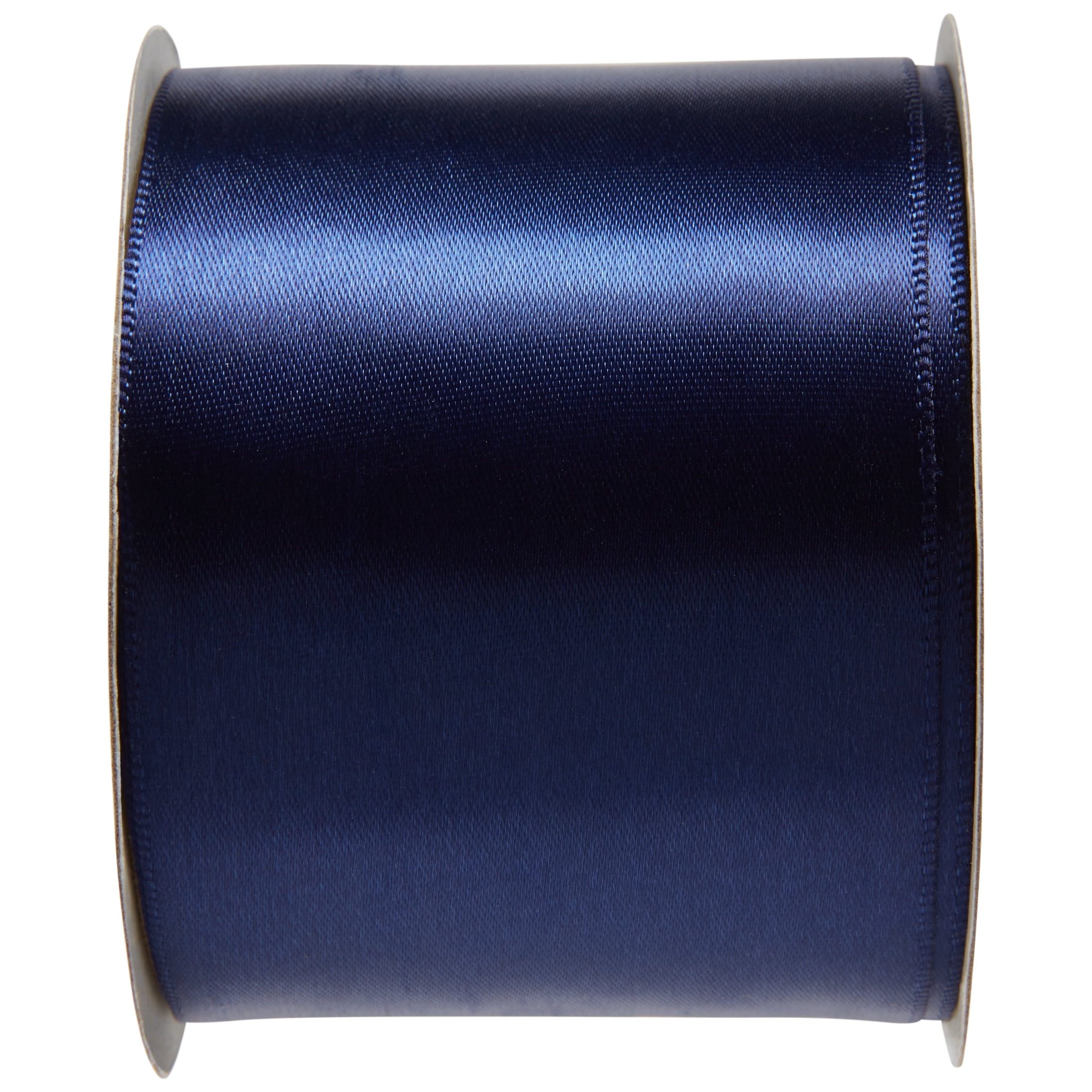 Offray Ribbon, Navy Blue 2 1/4 inch Single Face Satin Polyester Ribbon for Sewing, Crafts, and Gifting, 9 feet, 1 Each