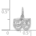 thumbnail image 4 of 14k White Gold Solid Comedy/Tragedy Charm Pendant, 4 of 7