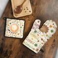 thumbnail image 5 of Happy Thanksgiving Turkey Fall Leaves Kitchen Oven Mitt and Pot Holder Sets 2 Pcs for Baking, Cooking and Grilling, Heat Resistant Up To 392 °F, 5 of 7