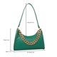 thumbnail image 3 of Bolsa bandolera con cadena de cuero PU para mujer, con cremallera de color sólido (verde) Ehuebsd Para Estrenar, 3 of 8