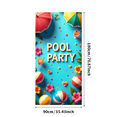thumbnail image 6 of LUUFILx Pool Party Photography Props Backdrop Beach Summer Outdoor Event Decorations Background Tropical Theme Party Supplies Banner, 6 of 8