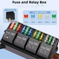 thumbnail image 4 of Waterproof 12v Relay Fuse Box 12 ATO/ATC Fuse and 4 Way Relay Block with Pre-Wired Harness for Marine, Automotive Car, 4 of 6
