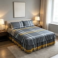 thumbnail image 4 of Bed Skirt Set Ruffled Design Polyester Fabric with Elastic Fit Hide Storage for Bedroom Decor, 4 of 9