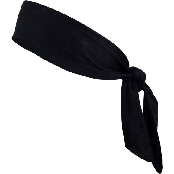 Ruizzi Black Tie Knot Headband, Non-Slip Wide Fabric Head Wrap for Yoga, Sports & Daily Styling