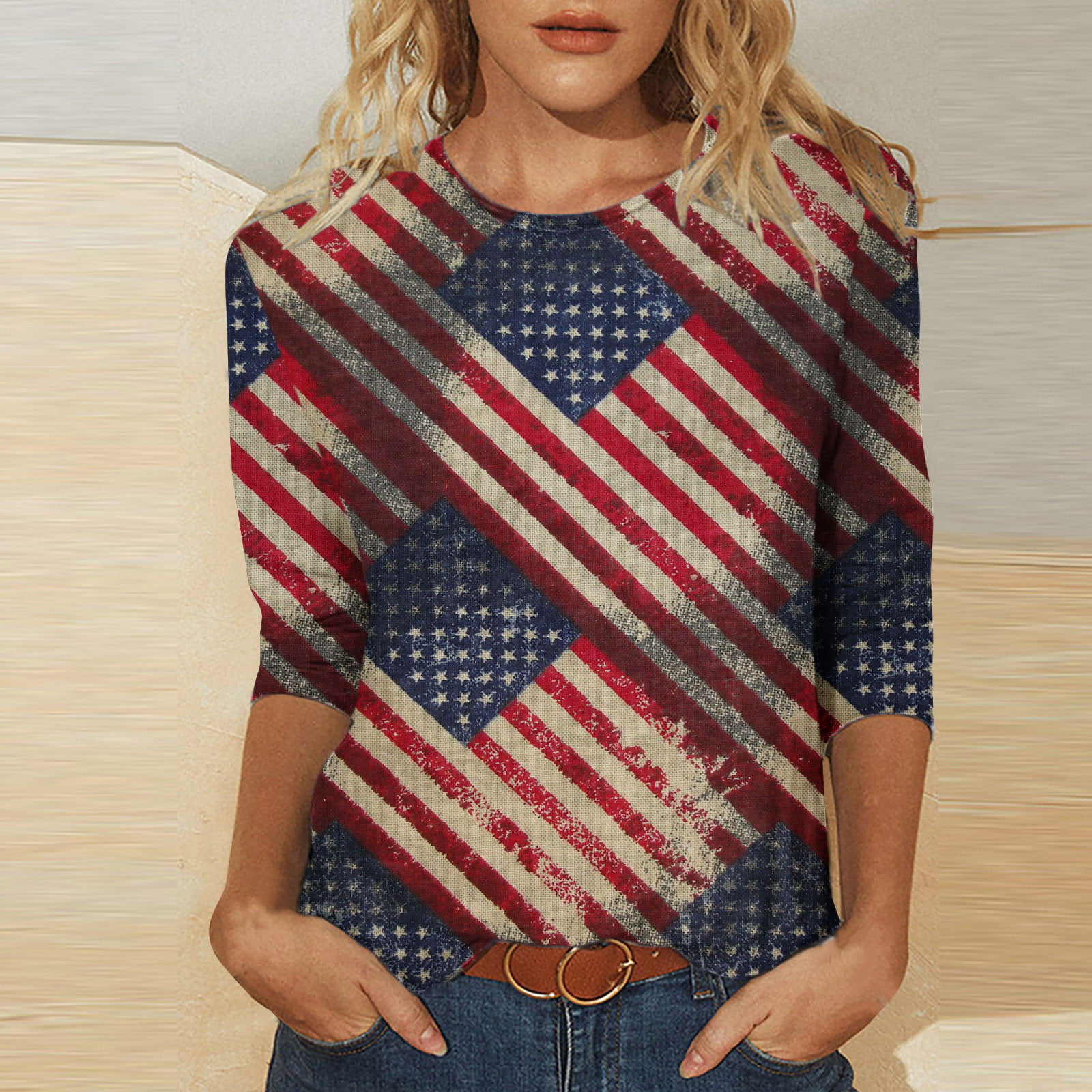 SELONE USA Themed Graphic Tees Independence Day Womens Summer Tops ...