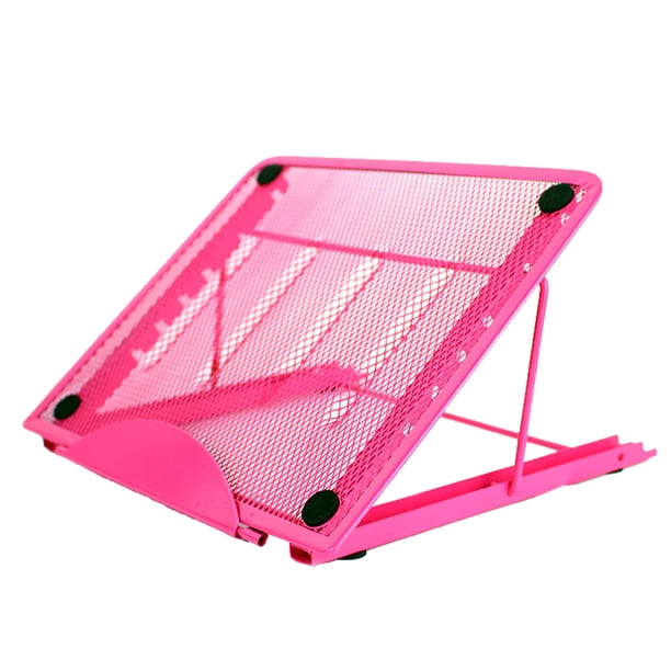 Sidaley Soporte para tableta portátil de malla de acero, soporte plegable ajustable para ordenador portátil, soporte para Juegos de teclado y mouse para computadora Rojo