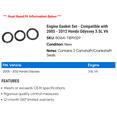 thumbnail image 2 of Engine Gasket Set - Compatible with 2005 - 2012 Honda Odyssey 3.5L V6 2006 2007 2008 2009 2010 2011, 2 of 2