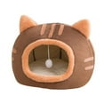 thumbnail image 1 of Warm Semi-Enclosed For Small Cats Dogs Pet Supplies Cat Shape Pet Nest Cat Bed Dog Kennel Sleeping Bed Cat House COFFEE S, 1 of 8