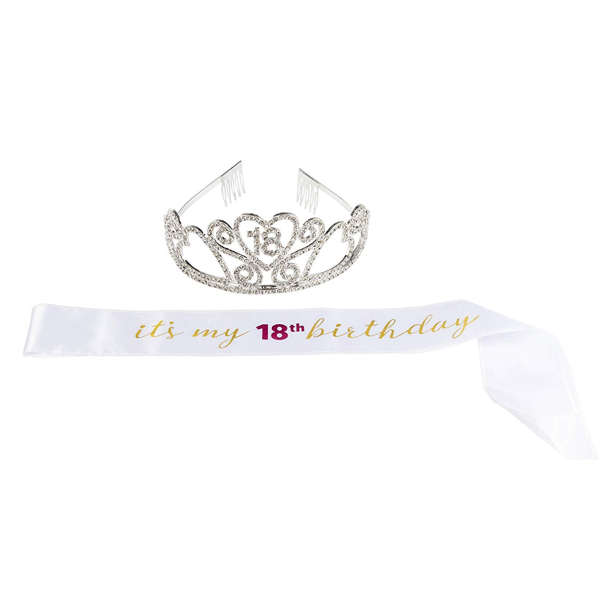 Happy Birthday Tiara And Sash Set A Rhinestone Queen Tiara With Ita S My 18th Birthday Satin Sash Decoration For 18th Birthday Walmart Canada