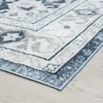 thumbnail image 5 of Traditional 5x7 Area Rug (5'3'' x 7'3'') Medallion White, Blue Living Room Easy to Clean, 5 of 10