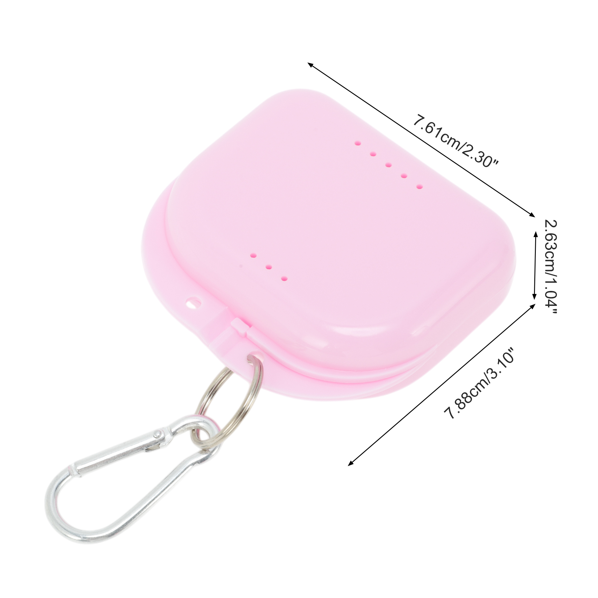 Unique Bargains Compact Braces Box with Buckle 1 Pc Light Pink