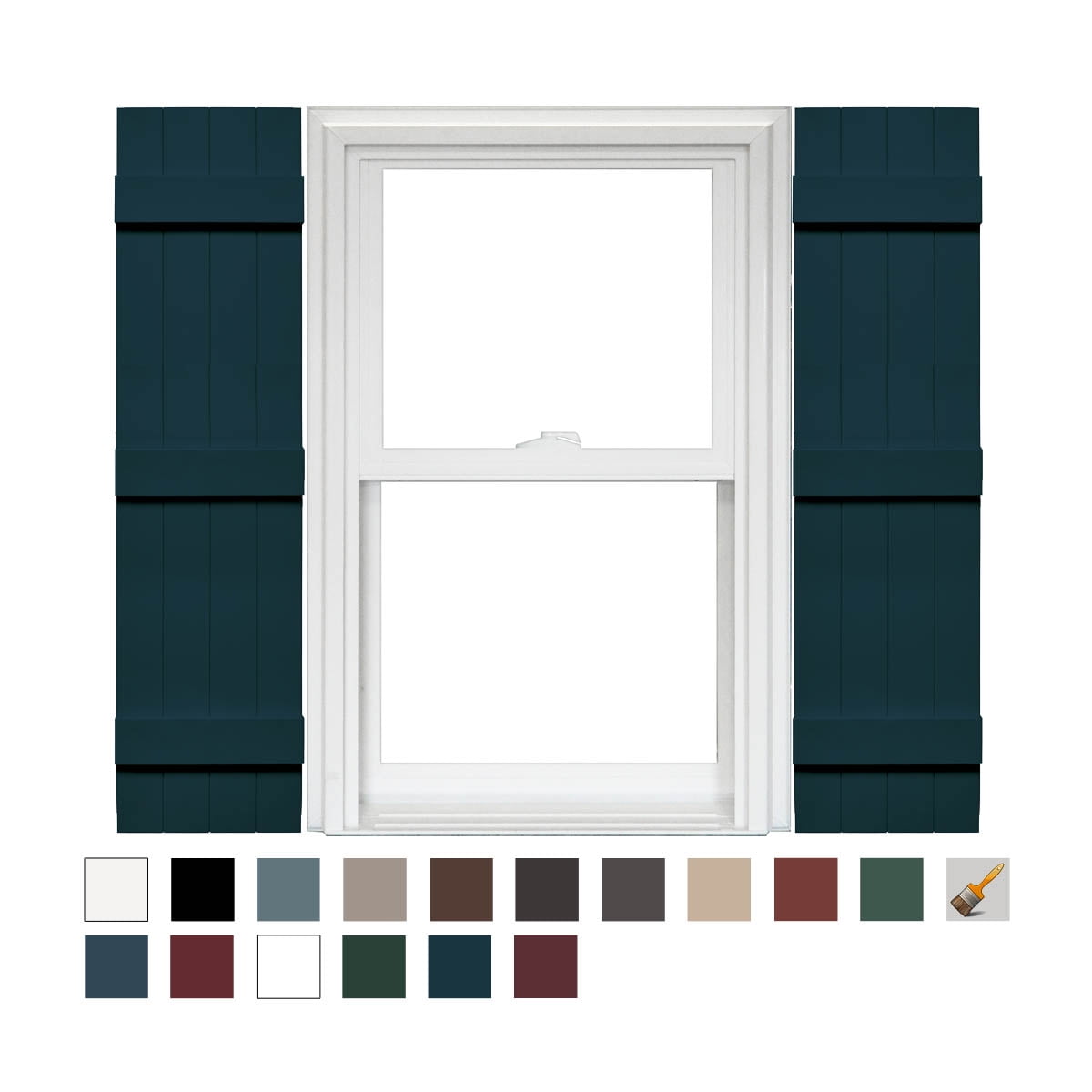 14 x 80 010 Musket Brown 1 Pair Mid America Board and Batten 14 4 Board Joined Vinyl Standard Shutter