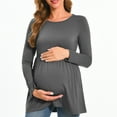 thumbnail image 4 of Beaisland Women's Long Sleeve Maternity Shirts Basic Casual Pregnancy Top 3-Pack, 4 of 6