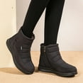 thumbnail image 4 of Ankle Boots For Women Non-slip Waterproof Snow Boots Flat Heels Warm Shoes, 4 of 9