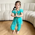 thumbnail image 3 of Rongking Girls Arabian Princess Costume with Headwear Halloween Fancy Dress Outfit 3-7T, 3 of 6
