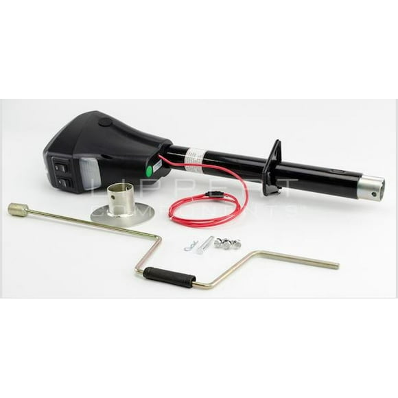 Lippert Components Trailer Tongue Jack 285318 Electric A Frame Jack; 3500 Pound Capacity; 18 Inch Travel; Bolt On; Black; Steel; With 4 LED Lights/Mounting Hardware/Pins And Manual Crank Handle