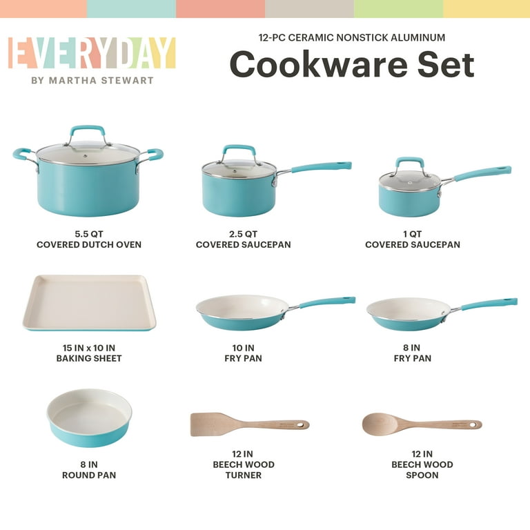 Martha Stewart Stainless-Steel 12-Piece Cookware Set