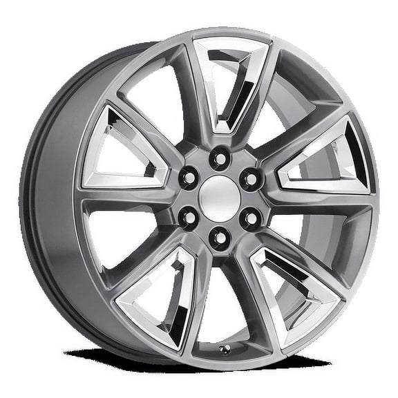 OE Creations Aluminum Rim PR168 22X9in Hyper Silver with Chrome Accents Finish, 168HC-2295824