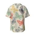 thumbnail image 5 of Uemuo Butterfly Pattern Cotton Linen Short Sleeve Shirts,Casual Lightweight Button Down Shirts,Vacation Beach Summer Tops-Large, 5 of 7