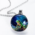 thumbnail image 2 of Starry Sky Frog Glass Circular Pendant Necklace - Women's Jewelry, 2 of 5
