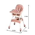 thumbnail image 6 of Wintline Portable High Chair,High Chairs for Babies and Toddlers,Multi-Use Easy Clean Baby High Chair with Lock Wheels, Comfortable Feeding and Place The Toy Storage Basket,Pink, 6 of 7