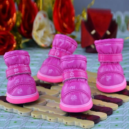 Waterproof Dog Boots Winter Pet Shoes  Outdoor Pet Snow Booties  Cold Weather Paw Protector with Anti-Slip Sole for Medium Large Small Dogs