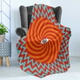 thumbnail image 4 of Vintage Soft Flannel Fleece Throw Blanket, Inner Eye in Centre of Spiral Lines with Concentric Circle Pattern Hypnotic Art, Cozy Plush for Indoor and Outdoor Use, 60" x 80", Multicolor, by Ambesonne, 4 of 5