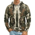 thumbnail image 2 of Men’s Camouflage Pullover Hoodie With Adjustable Drawstring Lightweight Soft Fleece Sweatshirt For Outdoor Activities,Size M-3XL, 2 of 6