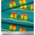 thumbnail image 2 of Soimoi Rayon Crepe Fabric Branch & Colorful Parrot Bird Fabric Prints by Yard 46 Inch Wide, 2 of 3