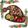 thumbnail image 2 of Wooden Christmas Fruit Dinner Plate - Cute Home Made Serving Tray for Holiday Gatherings Divided Design for Cakes and Desserts Unique Christmas Tree Shaped Fruit Plate, 2 of 5
