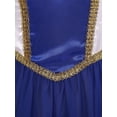 thumbnail image 5 of TiaoBug Womens Color Block Praise Lyrical Dance Dress Tunic Sides Split Irregular Liturgical Dancewear Blue M, 5 of 7