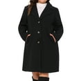 thumbnail image 2 of DARING DIVA Women's Plus Size Mid Length Notch Lapel Pea Coat 3X Black, 2 of 6