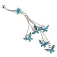 thumbnail image 3 of Dalazy Crystal Tassels Butterflies Belly Button Rings Body Piercing Jewelry Navel, 3 of 9