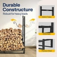 thumbnail image 3 of in Decorative Firewood Storage Log Rack with Bear Pattern Solid Wrought Iron Fireplace Wood Holder Stacker Indoor Outdoor Rustproof, 3 of 7