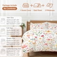 thumbnail image 6 of Spring Watercolor 4 Piece Duvet Cover Set Twin Size Light Pink Yellow Flower Botanical Soft Bedding Set Comforter Cover, 1 Duvet Cover 1 Flat Sheets and 2 Pillowcases, 6 of 9
