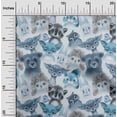 thumbnail image 1 of oneOone Silk Tabby Grayish Blue Fabric Animals Watercolor Craft Projects Decor Fabric Printed By The Yard 42 Inch Wide, 1 of 4
