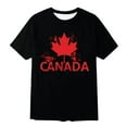 thumbnail image 4 of Baby Boy Summer Clothes Canada Day Theme Maple Leaf Print Children Boys and Girls Casual Trendy Short Sleeved T Shirt Toddler T Shirts Black 3 Years-4 Years, 4 of 4