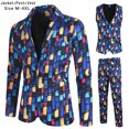 thumbnail image 1 of TIMIFIS Mens Suits 3 Piece Slim Fit Casual One Button Prints Suits for Mens Business Wedding Party Jacket Blazer & Pants &Vests SetFall, 1 of 9