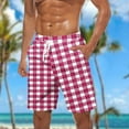 thumbnail image 2 of Iugvhana Mens Plaid Pajama Shorts Pj Shorts Loose Drawstring Pocket Lounge Sleep Shorts with Elastic Waistband Casual Summer Beach Shorts Hot Pink XXXXL, 2 of 5