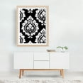 thumbnail image 3 of Decorative Damask Art White on Black - Digital Art Pattern Floral Black and White Geometric Abstract Modern Art Art Deco Unframed Wall Art Print 24 x 32 inches, 3 of 4
