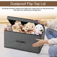 thumbnail image 3 of Honeier Toy Storage Collapsible Toy Box with Lid 24 x16 x12 inches Large Toy Chest Organizer for kids Clothes Storage Bin, Grey, 3 of 12